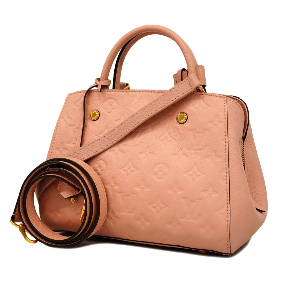 Auth Louis Vuitton Monogram Empreinte 2way Bag Montaigne BB M44123 Rose  Poudre