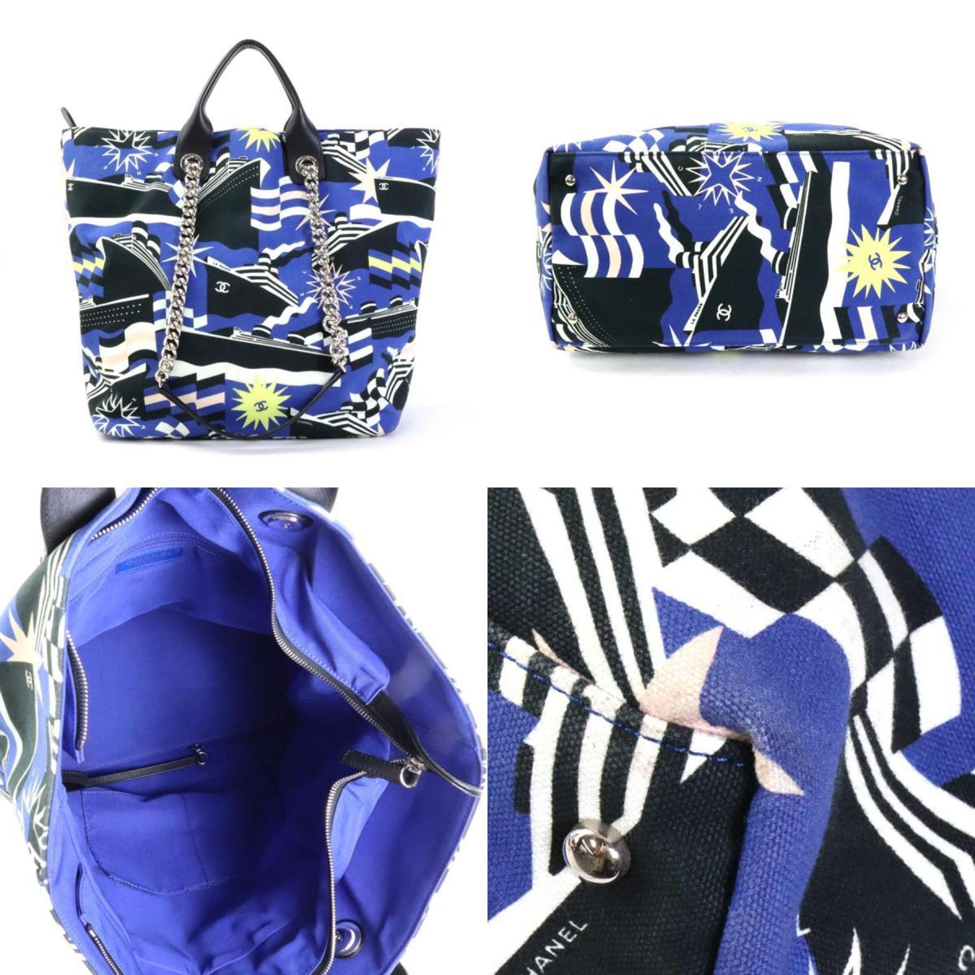 CHANEL Handbag Shoulder Bag 2019 Cruise Collection Canvas Blue Multicolor Ladies