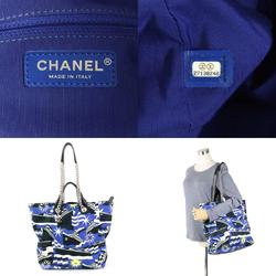 CHANEL Handbag Shoulder Bag 2019 Cruise Collection Canvas Blue Multicolor Ladies