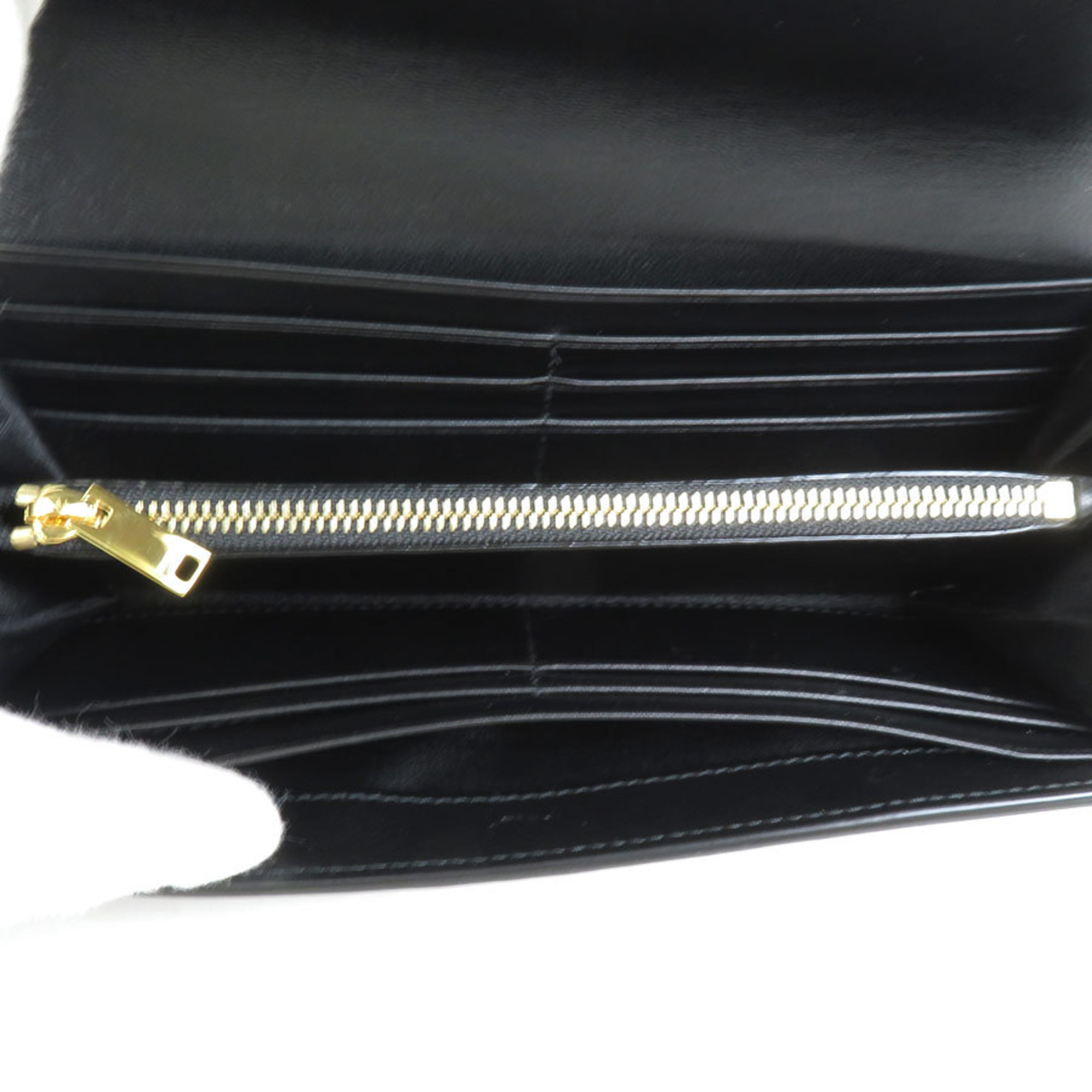BALLY Long Wallet Leather Black/Burgundy/Off-White Gold Unisex