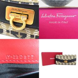 Salvatore Ferragamo Long Wallet Leather Black x Brown Women's
