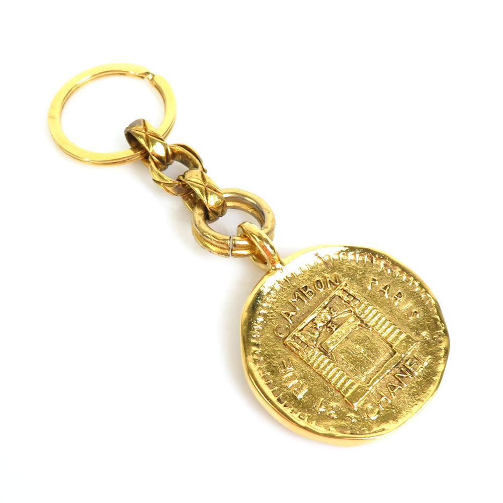 CHANEL Keyring Keychain 31 RUE CAMBON Metal Gold Ladies