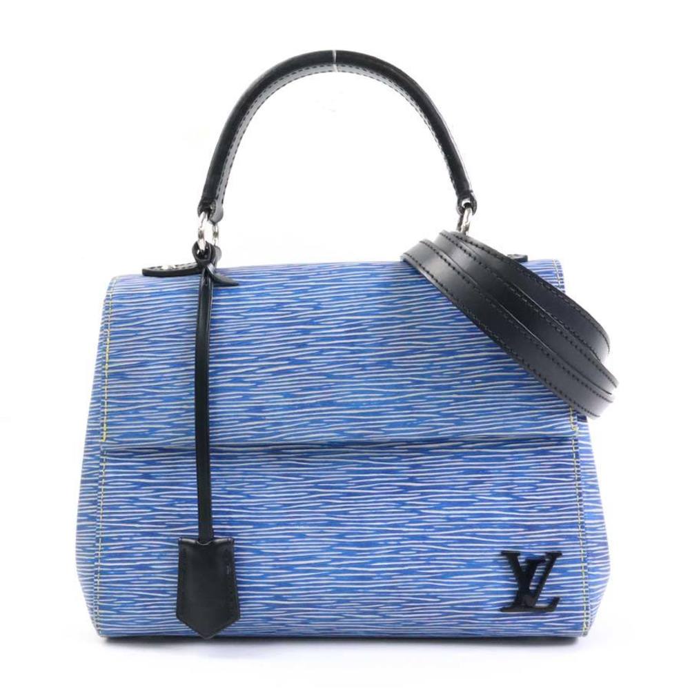 Louis Vuitton Cluny Blue EPI Leather Satchel Cross Body Bag