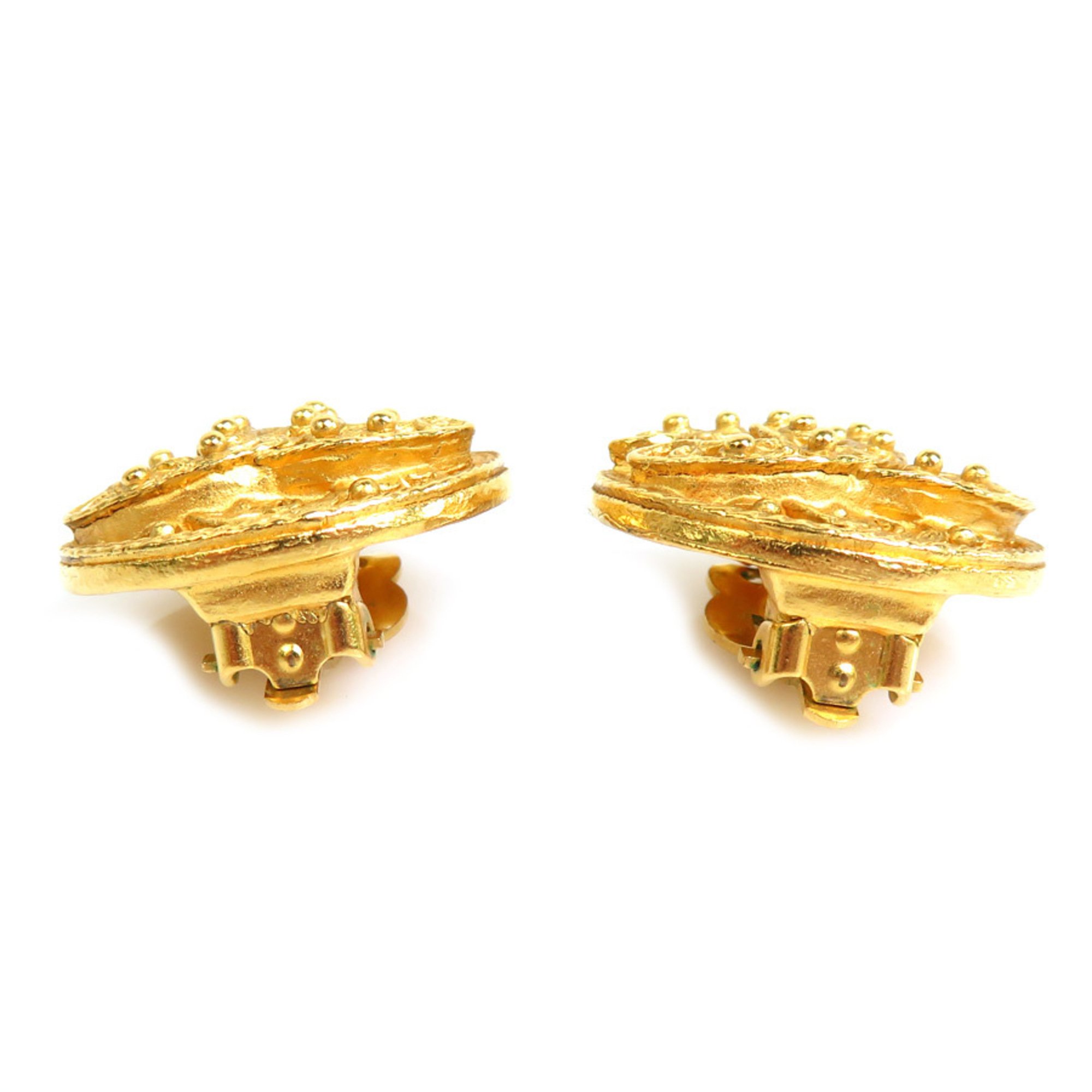 CHANEL earrings here mark metal gold ladies