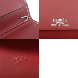 Hermes Notebook Cover Leather Burgundy Unisex