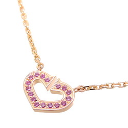 Cartier C Heart Pendant Women's Necklace 750 Pink Gold