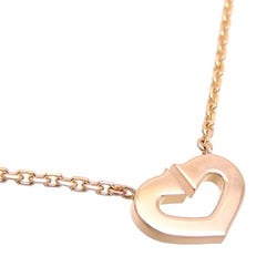 Cartier C Heart Pendant Women's Necklace 750 Pink Gold