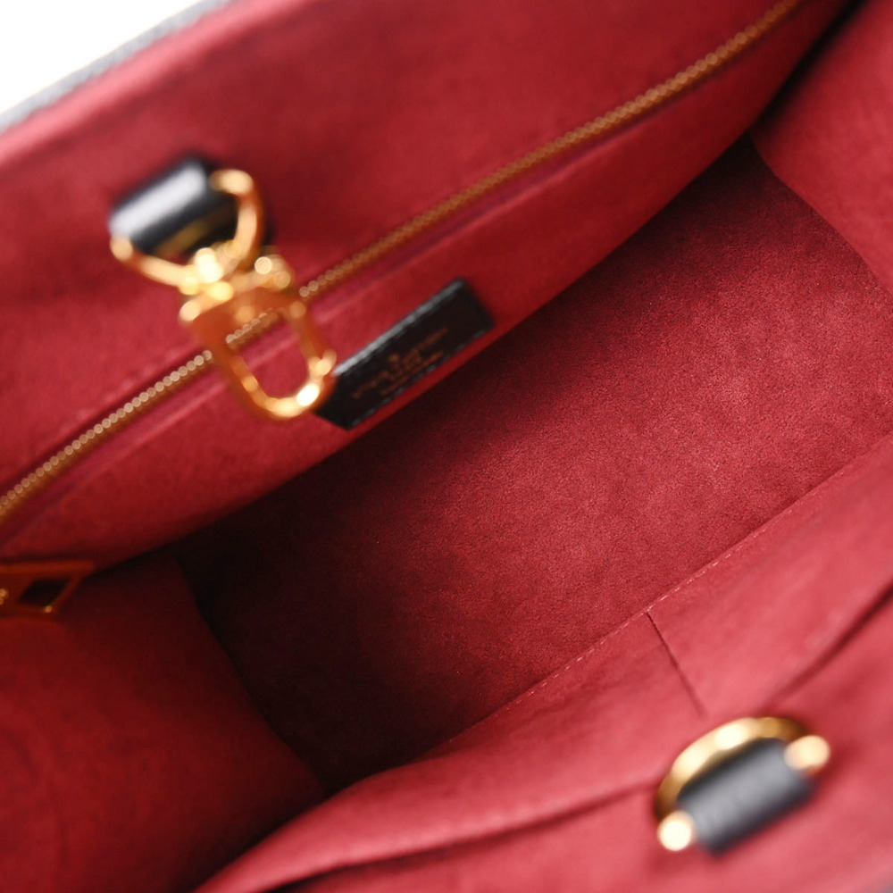 LOUIS VUITTON Monogram Empreinte On the Go PM Noir Beige M45659 Women's  Leather Handbag
