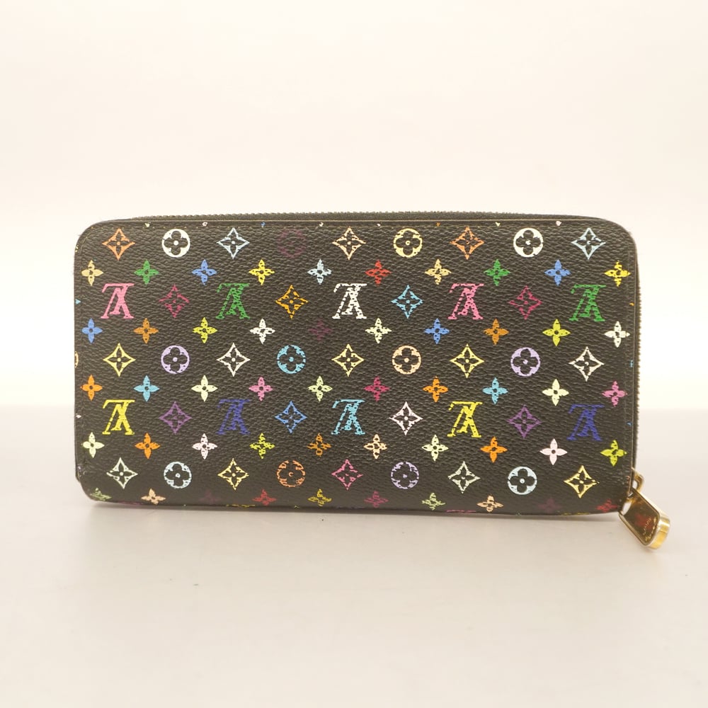 Auth Louis Vuitton Monogram Multicolore Zippy Wallet M60050 Long Wallet  Noir