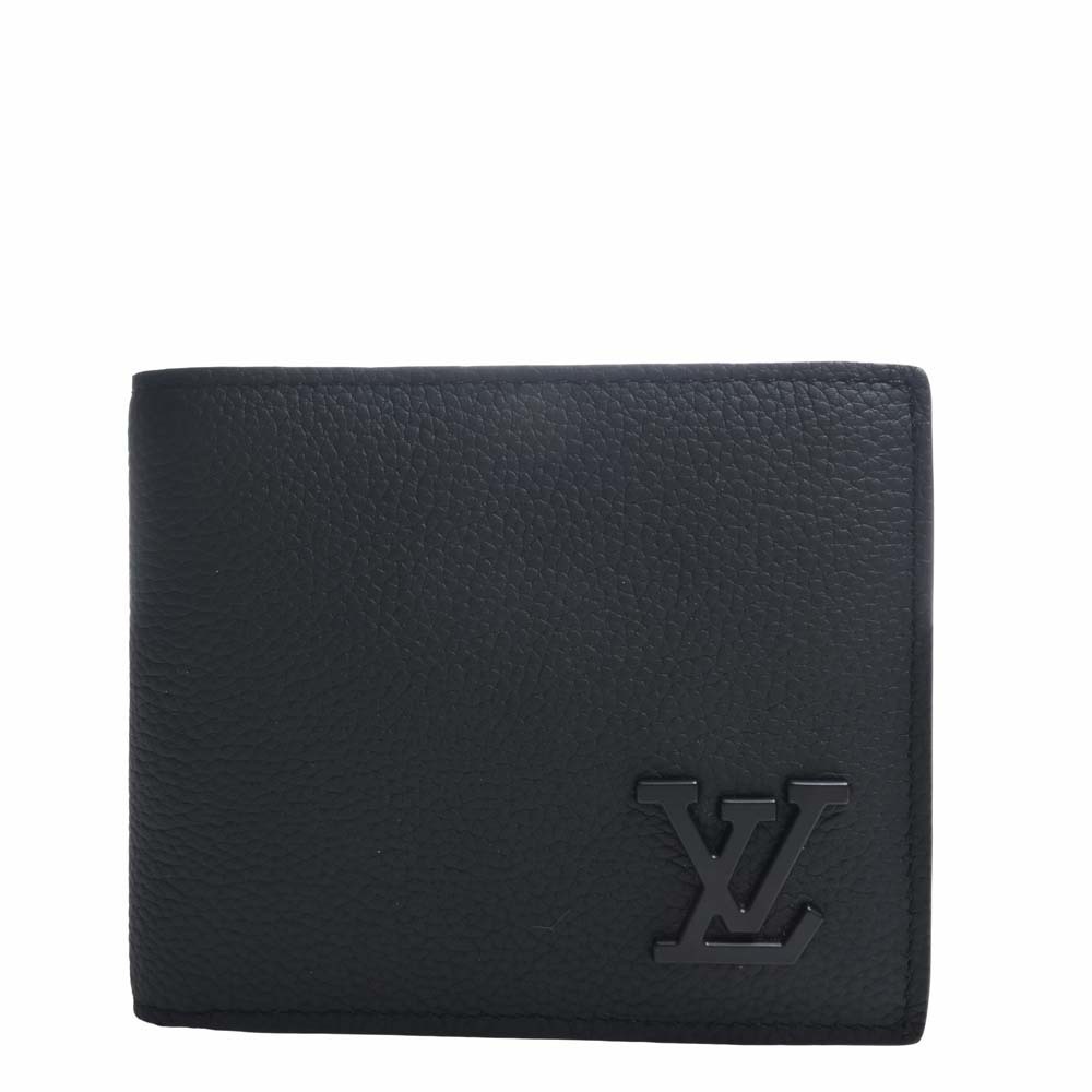 LOUIS VUITTON Louis Vuitton Aerogram Portefeuille Multiple Bifold Wallet  Grain Leather Black M69829