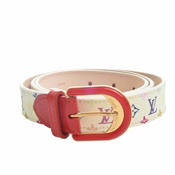 LOUIS VUITTON Monogram Multicolor Suntulle Candy Belt #90 36 M9731 White Red  110cm Men's
