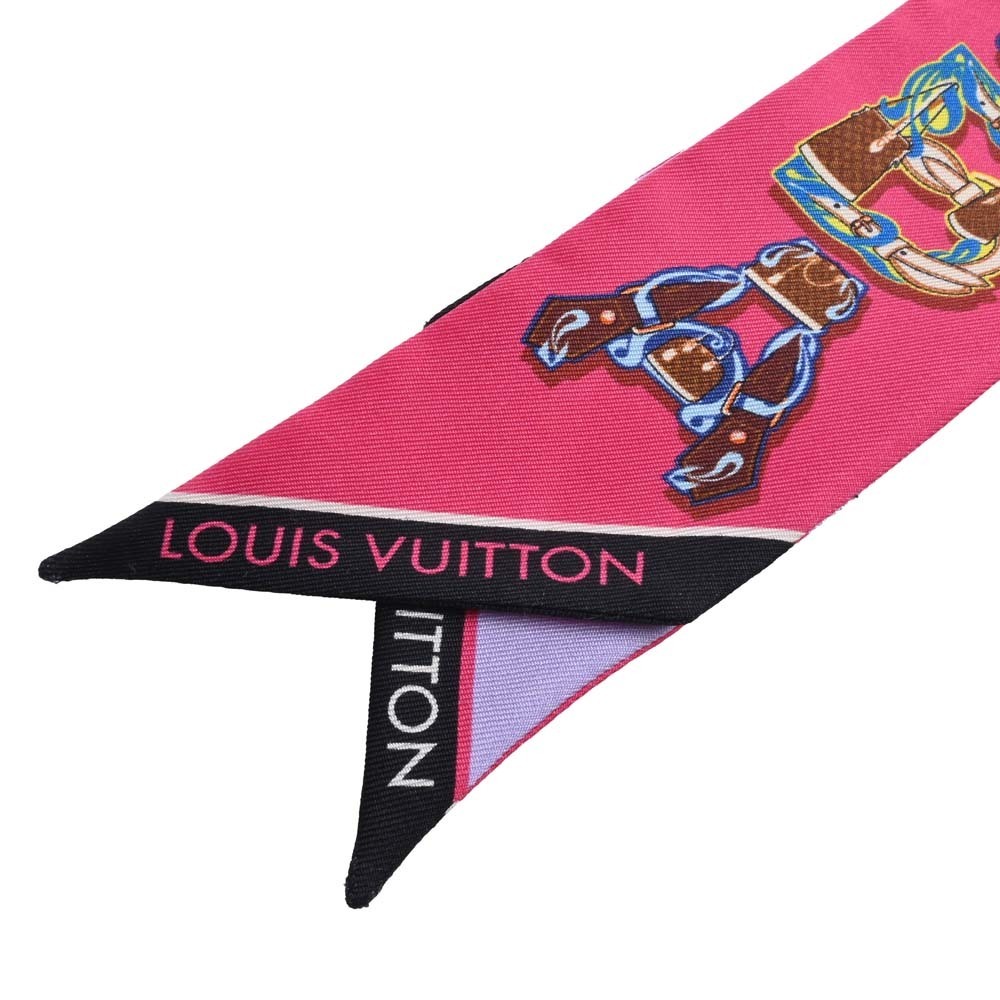 LOUIS VUITTON Silk Bandeau BB LV&ME Alphabet Twilly Scarf M76444 Pink  Purple Multicolor Ladies