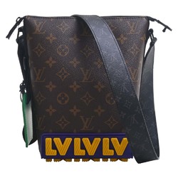 LOUIS VUITTON M45078 Monogram Triangle Messenger Shoulder Bag Brown x  Turquoise