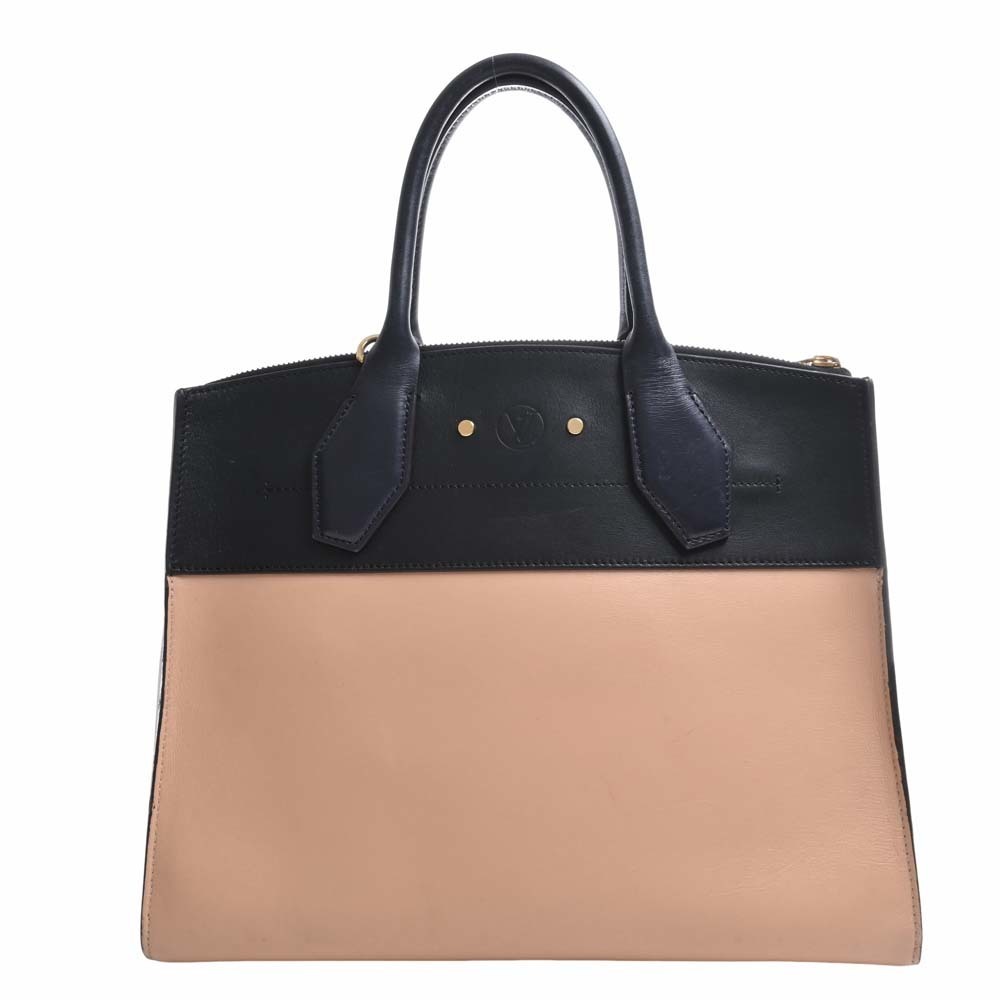 Louis Vuitton Beige/Black Leather City Steamer MM Bag Louis Vuitton