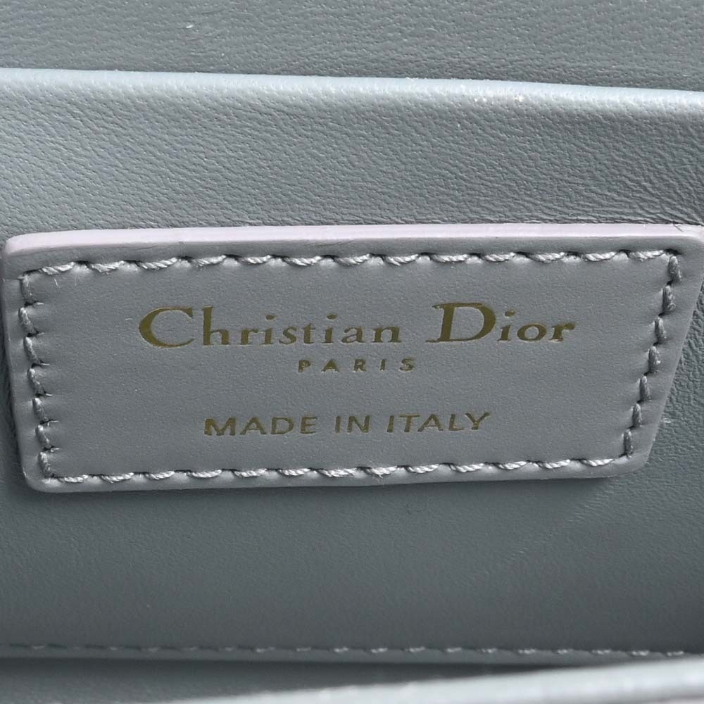 66634 auth CHRISTIAN DIOR grey leather 30 MONTAIGNE BOX Shoulder
