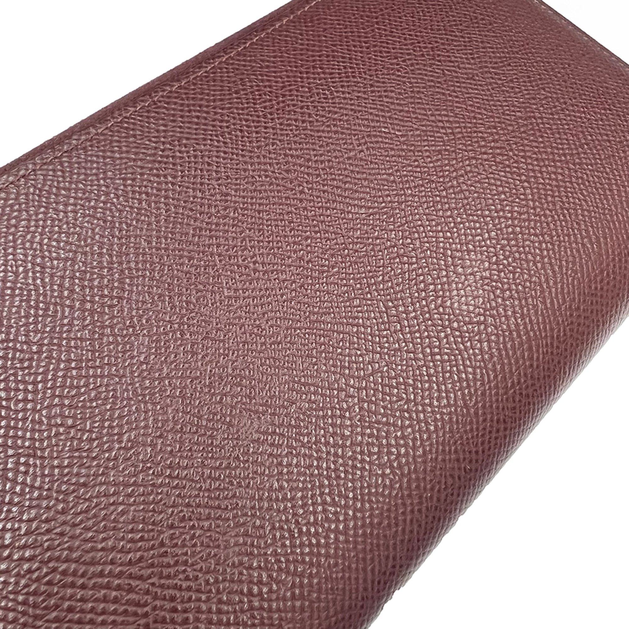 Hermes Silk'in Azap Long Women's Epsom Leather Long Wallet (bi-fold) Rouge H