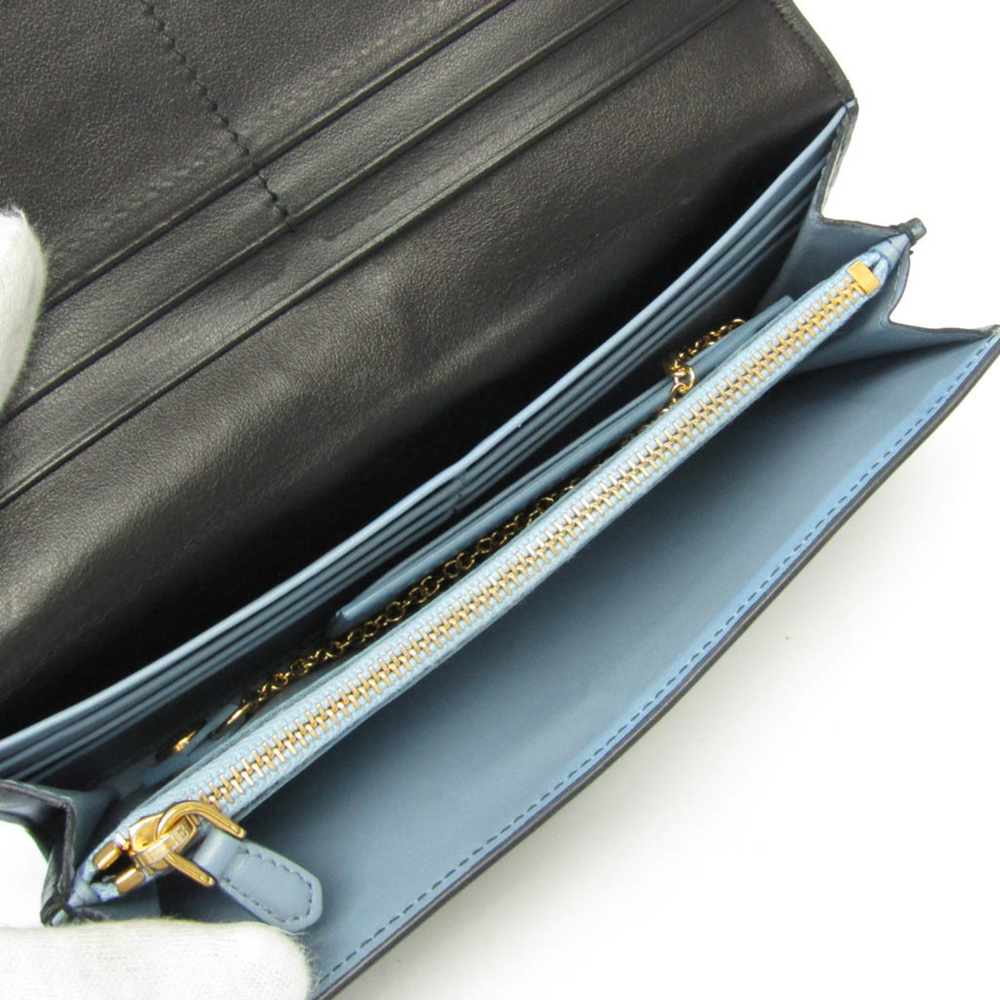 Prada Men,Women Leather Long Wallet (bi-fold) Black,Blue