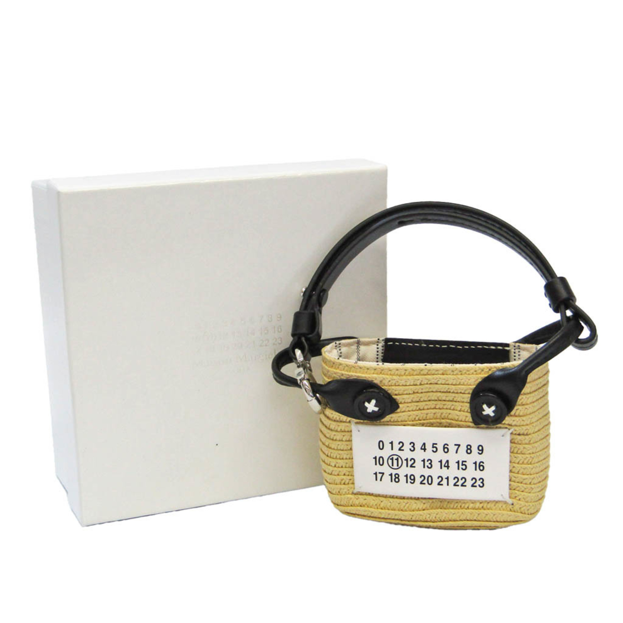 Maison Margiela Micro Paper Tote Bag Charm SA1VL0006 Women's Leather,Polyester Pouch Beige,Black,White
