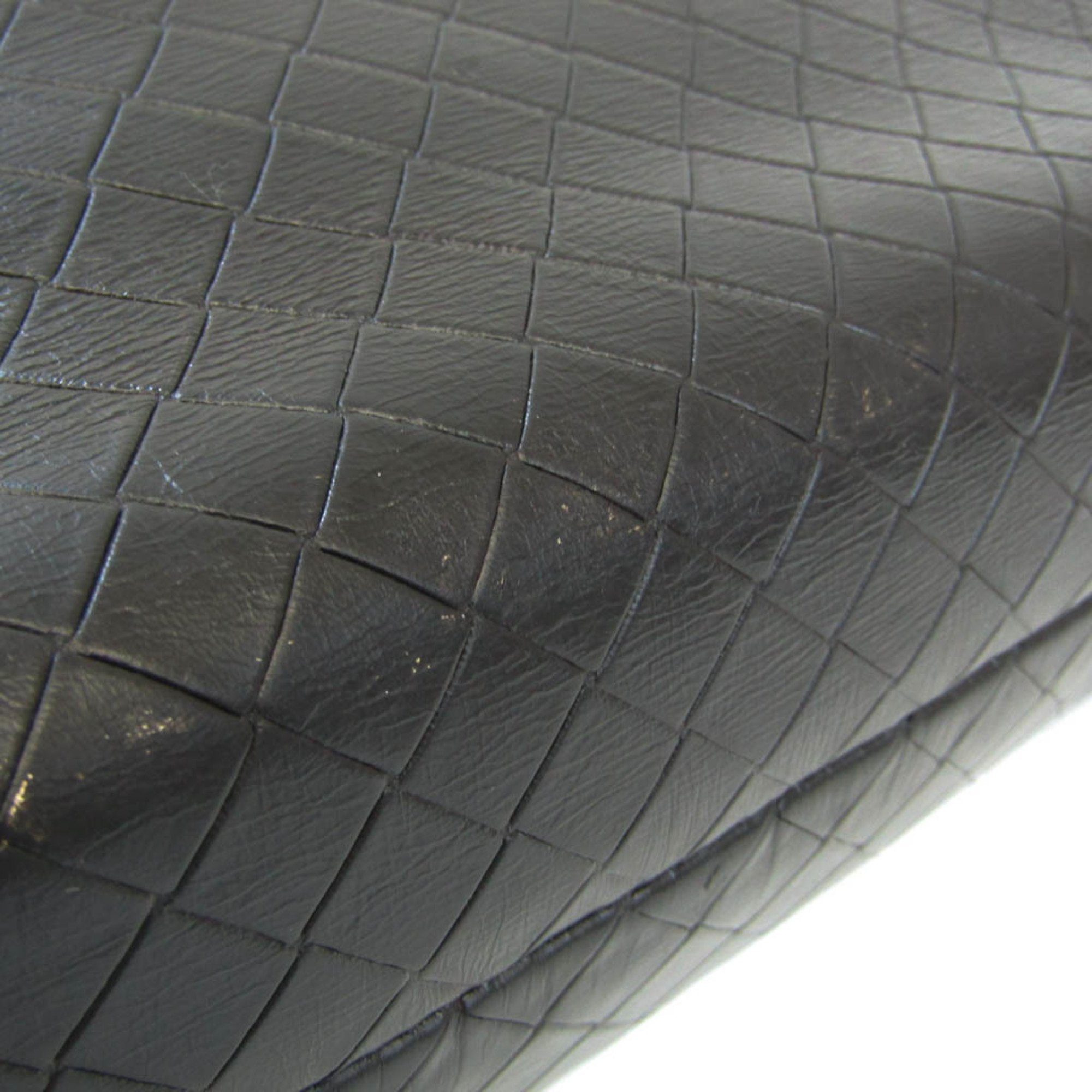 Bottega Veneta Intreccio Mirage Men,Women Leather Shoulder Bag Black
