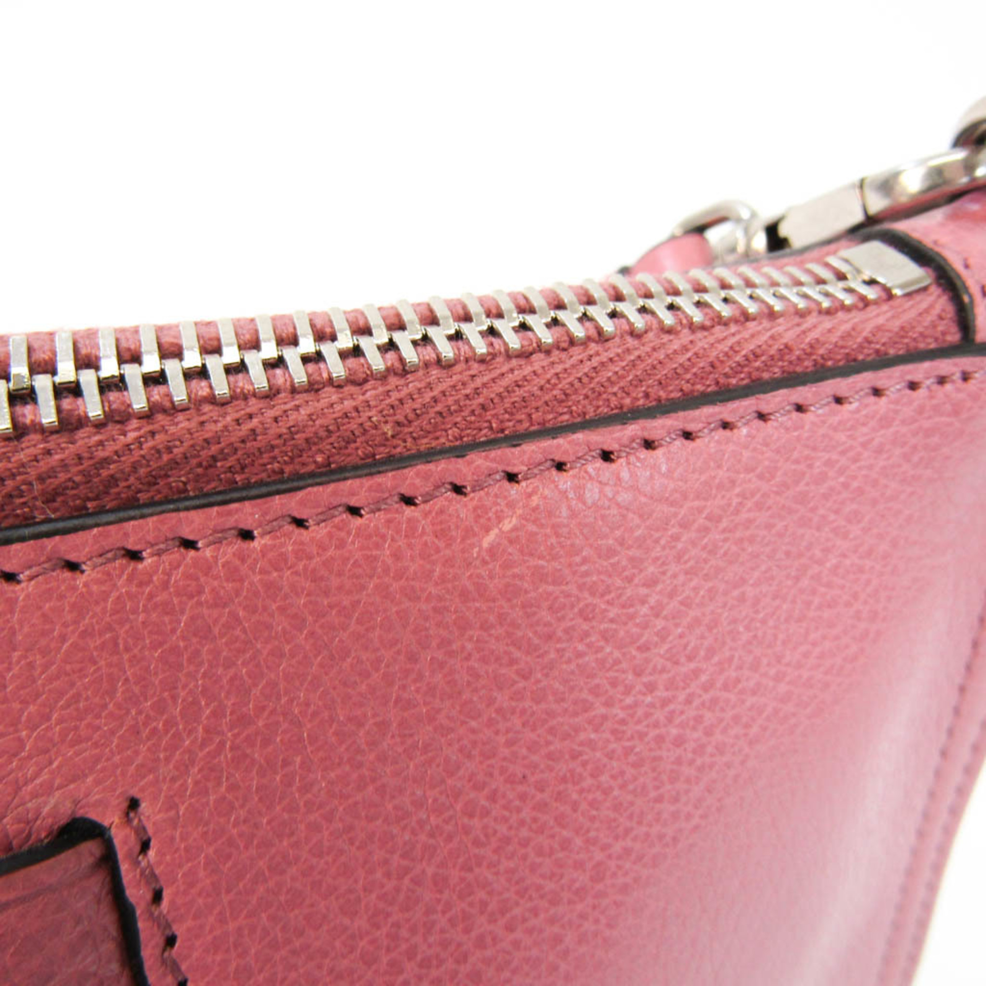 Prada Etiquette Women's Leather Shoulder Bag Pink