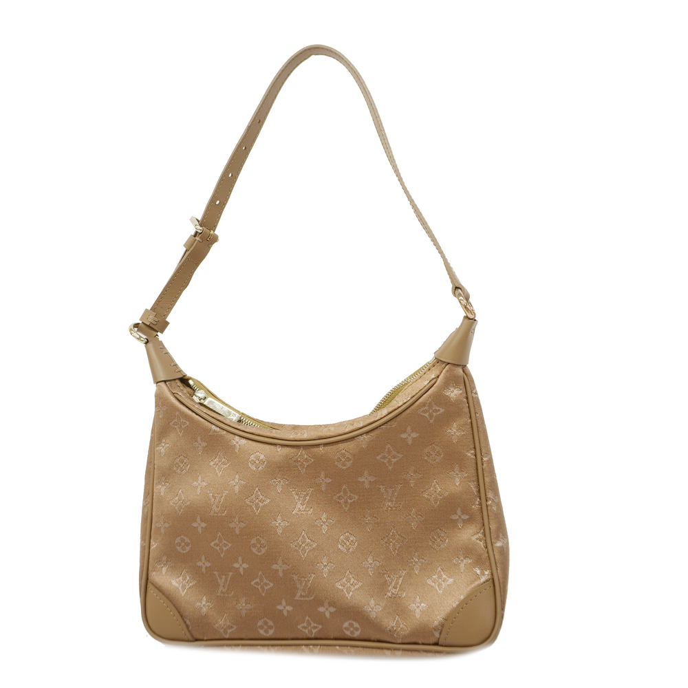 Auth Louis Vuitton Monogram Satin Little Boulogne M92143 Women's Handbag  Beige