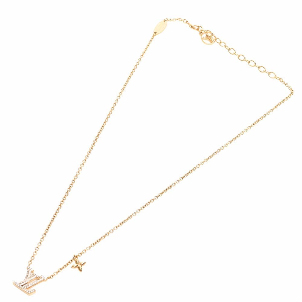 Louis Vuitton Rhinestone Collier LV Iconic Necklace M00596 Gold Ladies