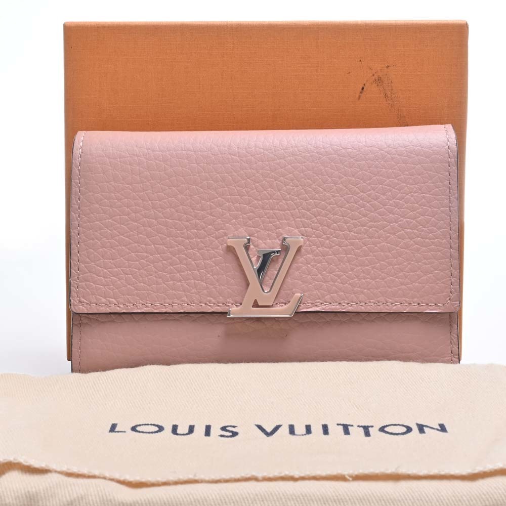 Pink Taurillon Leather Capucines Wallet