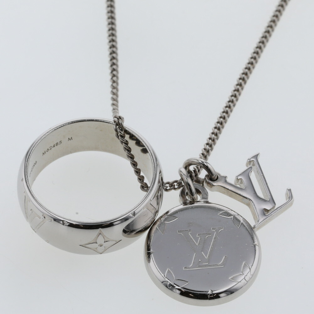 Auth Louis Vuitton Ring Necklace Pendant Necklace Silver Metal M62485 -  e54029a
