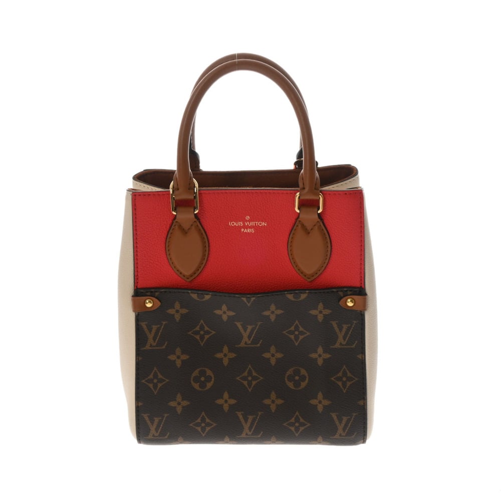 Louis Vuitton Handbag Monogram Fold Tote Pm Women's M45389 Three's Creme  Noir Shoulder Auction