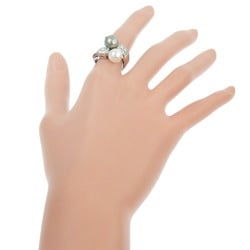 Bvlgari Lucia Ring Pearl K18 White Gold x Diamond No. 11 Women's