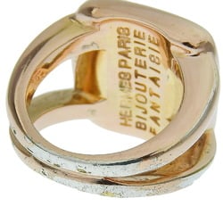 Hermes Corozo Serie Ring Gold Plated x White Shell No. 9 Women's