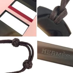 Hermes Buffalo Horn Lacquer Ops Pendant Necklace Pink