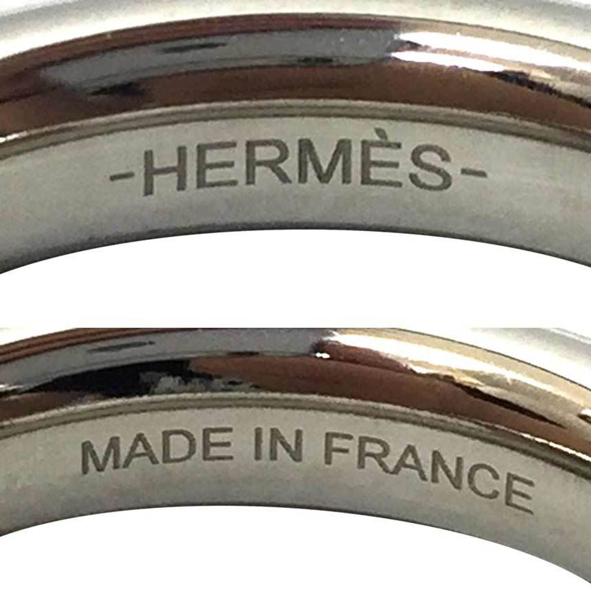 HERMES dog scarf muffler ring Anneau de carre silver x gold Hermes