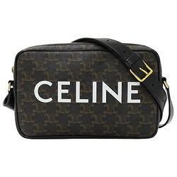 Celine CELINE bag ladies shoulder triomphe brown black
