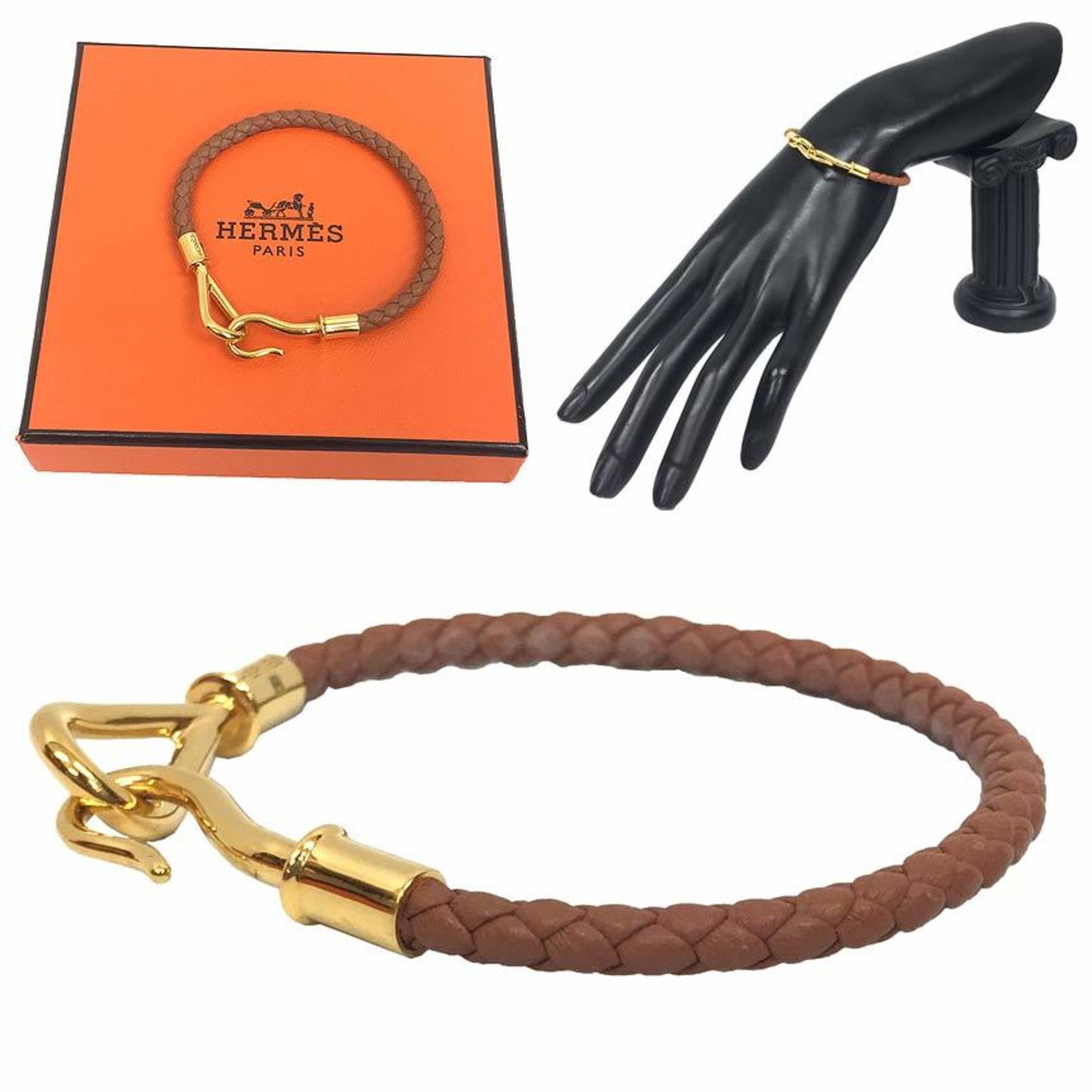 Hermes Jumbo H Bracelet Leather Camel x