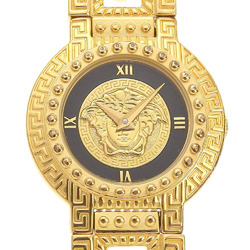 Versace Medusa Watch 7009018 Gold Plated Quartz Analog Display Ladies Dial