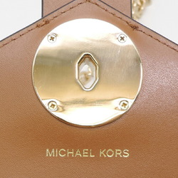 Michael Kors Phone Case Chain Shoulder Women's Bag 32SOG00C5B Leather White Brown