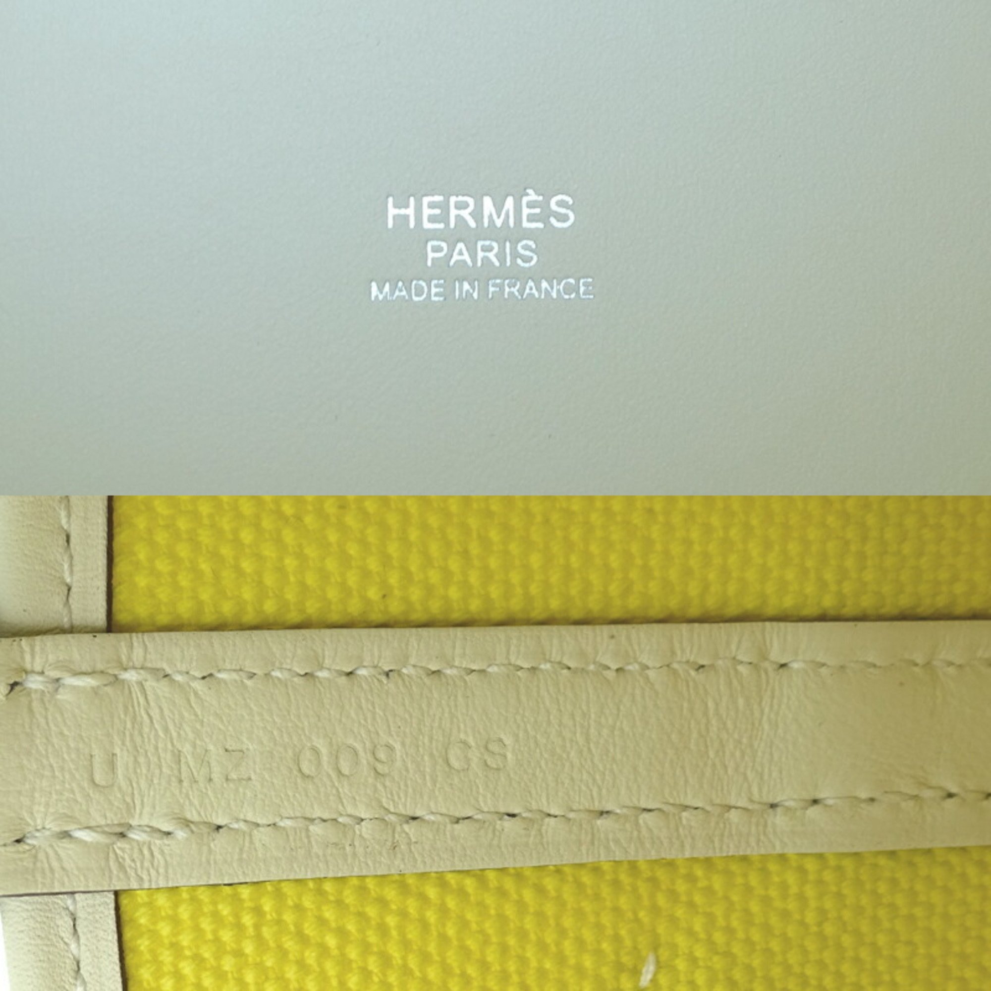 Hermes Picotan Lock Cargo PM U engraved with sticker on the bottom studs Women's handbag Swift Jaune Citron x Nata (Palladium)