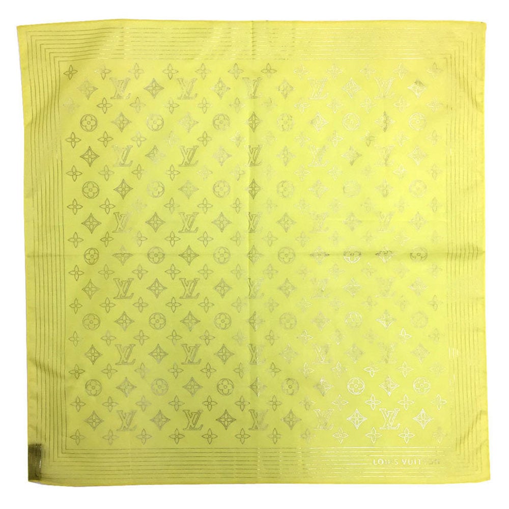 LOUIS VUITTON Louis Vuitton Monogram Cotton Carre Bandana Scarf Muffler  Yellow