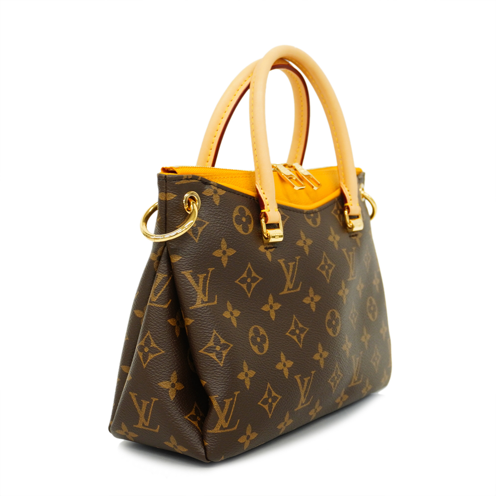 Auth Louis Vuitton Monogram 2WAY Bag Pallas BB M41243 Women's Handbag  Saffron