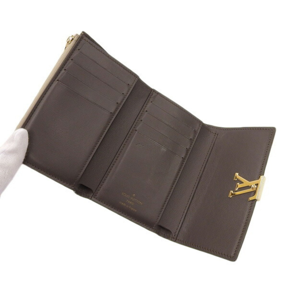 Louis Vuitton Trifold Wallet Portefeuille Capucines Women's M62159 Galle  Beige Taurillon Leather