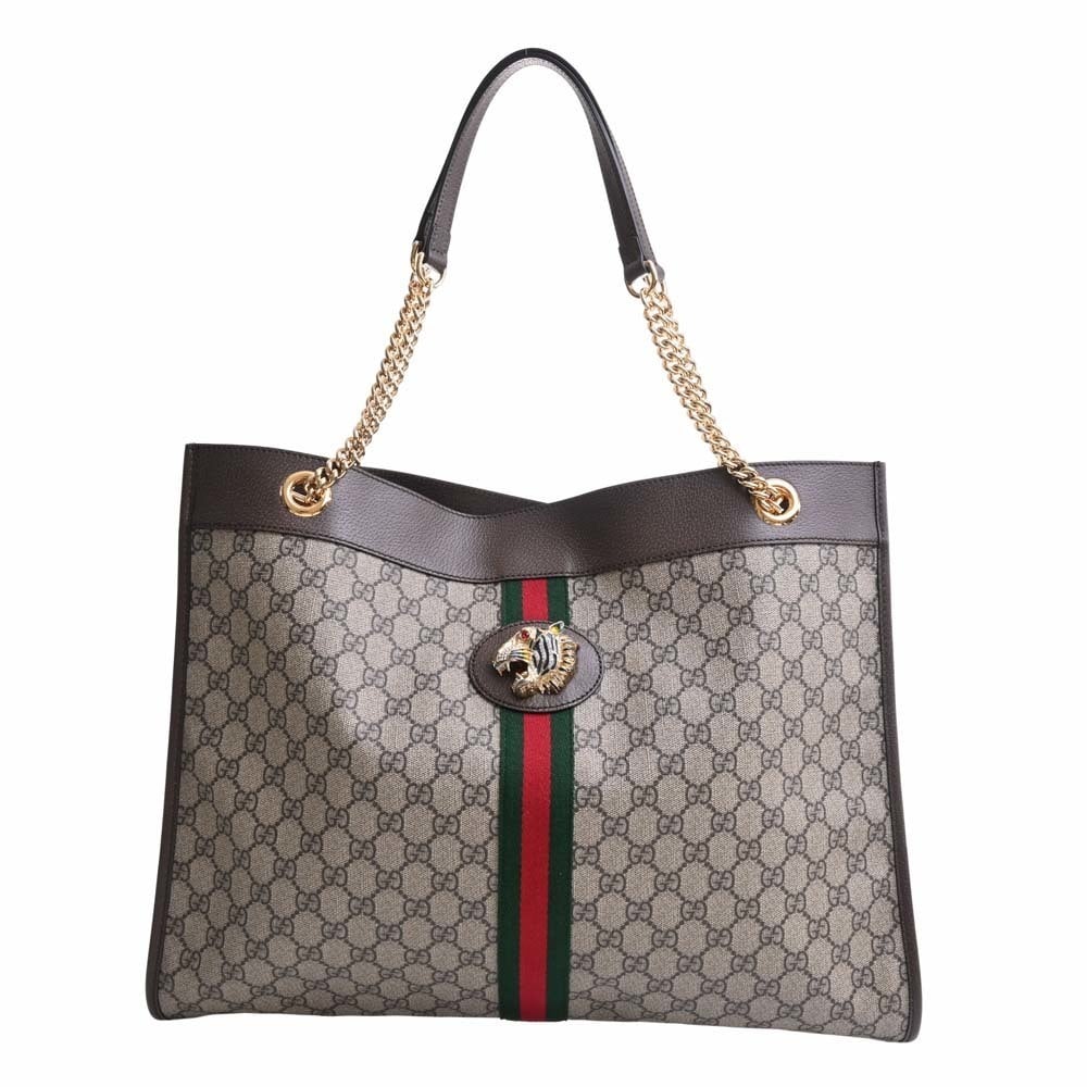 Gucci Rajah GG Supreme Leather Large Chain Shoulder Bag 537219