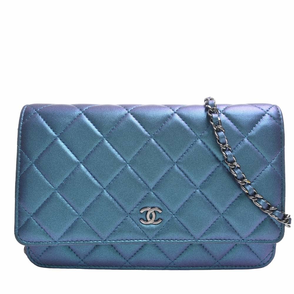 Chanel CHANEL Round Zipper Long Wallet Matelasse Coco Mark Leather