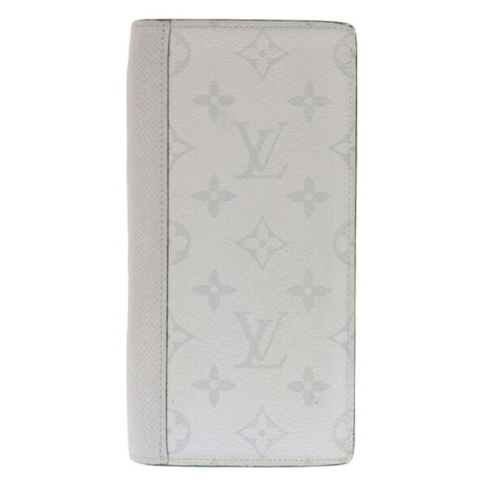 Louis Vuitton Taigarama Portefeuil Brazza Bi-Fold Long Wallet M30298 White Men's