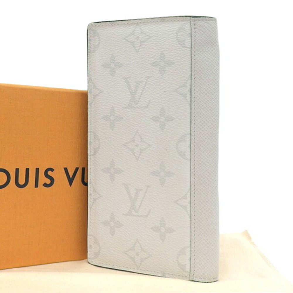 Louis Vuitton Taigarama Brazza Wallet Taigarama M30298 Men's Taiga  Leather,Monogram Long Wallet (bi-fold) Blanc,Gray