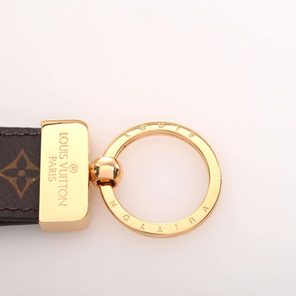 LOUIS VUITTON Monogram Dragonne Keychain Key Ring M65221 Brown Women's