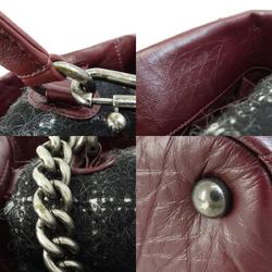 CHANEL Matelasse Coco Mark Handbag Calf/Tweed Women's