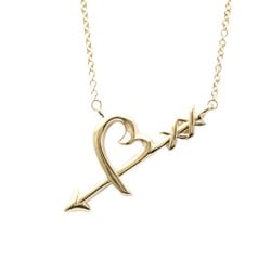 Tiffany Heart Arrow Necklace Pink Gold (18K) No Stone Men,Women Fashion Pendant Necklace (Pink Gold)