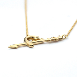 Tiffany Heart Arrow Necklace Pink Gold (18K) No Stone Men,Women Fashion Pendant Necklace (Pink Gold)