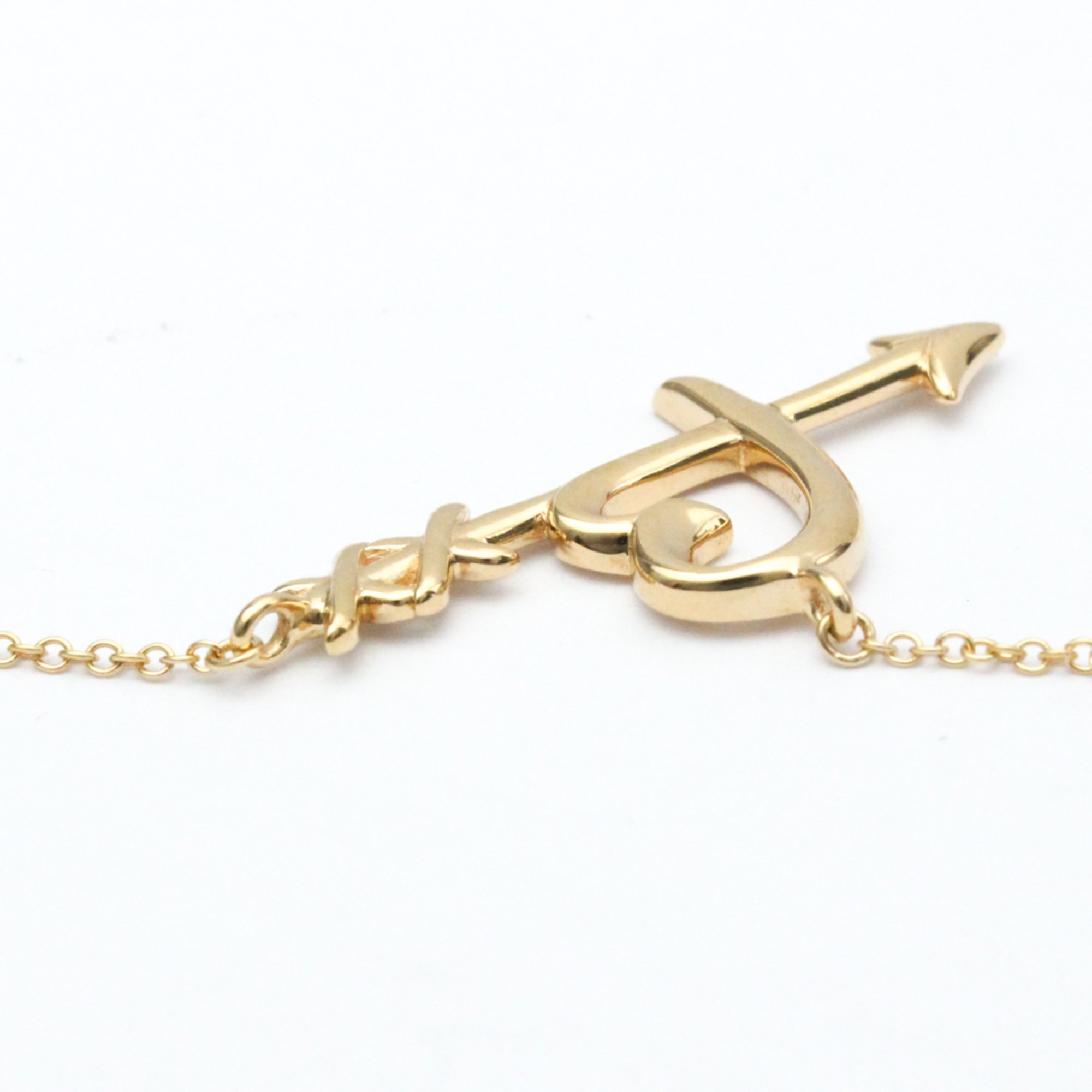 Tiffany Heart Arrow Necklace Pink Gold (18K) No Stone Men,Women Fashion Pendant Necklace (Pink Gold)